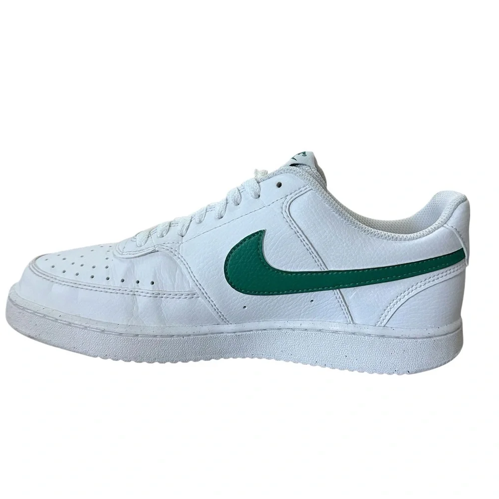 NIKE Court Vision Low Next Nature White Green Lace Up Men’s Athletic Shoe 8.5